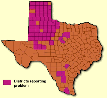 WIND EROSION ON CROPLANDS IN TEXAS MAP