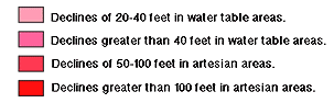 Legend for Groundwater Decline Map
